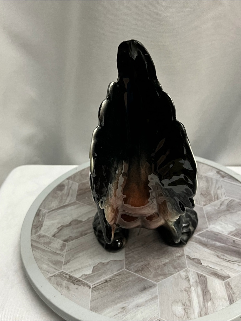 Vintage Ceramic Rooster Figurine Green Brown Black Farmhouse Kitchen Decor 9” - Picture 4 of 7